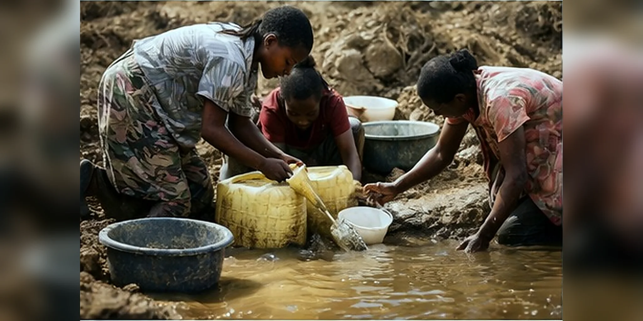 Clean water program field photo showing community access to safe water.